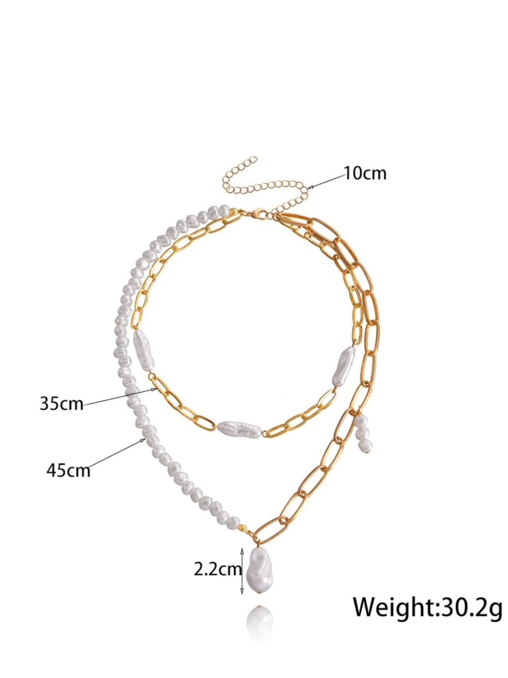 Luxe Baroque Pearl Layered Necklace - Picture 5 of 5